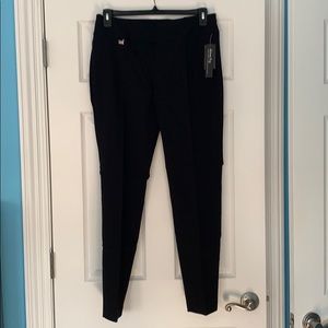 Skinny leg tummy control black pants
